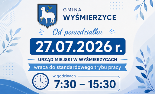 Zdjęcie do Godziny pracy Urzędu Miejskiego w Wyśmierzycach